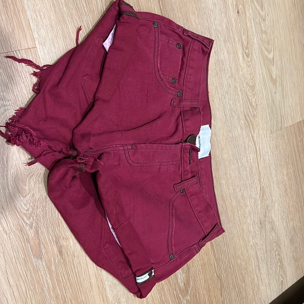 ONETEASPOON Red/maroon Jean Short
